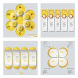 Collection de 4 dispositions jaunes de calibre/graphique ou de site Web de couleur Fond de vecteur illustration de vecteur Collection de 4 dispositions jaunes de calibre/graphique ou de site Web de couleur Fond de vecteur illustration de vecteur