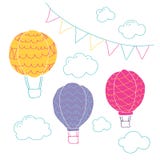 Collection de vecteur avec des ballons à air illustration de vecteur Collection de vecteur avec des ballons à air illustration de vecteur