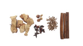 Collection five spicesanise, coriander seeds, galangal,cinnamon Royalty Free Stock Photos Collection five spicesanise, coriander seeds, galangal,cinnamon Royalty Free Stock Photos