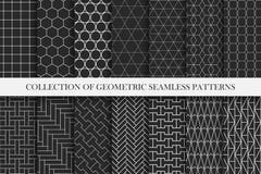 Collection of geometric seamless vector patterns. Symmetric minimal design. Repeatable backgrounds in swatches panel royalty free illustration Collection of geometric seamless vector patterns. Symmetric minimal design. Repeatable backgrounds in swatches panel royalty free illustration