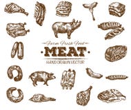Collection of hand drawn meat sketch Stock Illustration Collection of hand drawn meat sketch Stock Illustration