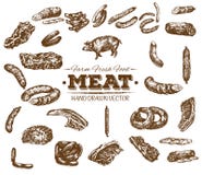 Collection of hand drawn meat sketch Stock Illustration Collection of hand drawn meat sketch Stock Illustration