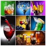 Collection of images of alcohol.