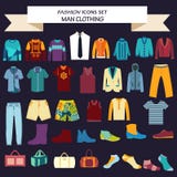 Collection of man clothes and accessories vector illustration Collection of man clothes and accessories vector illustration