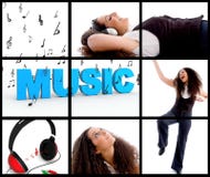 Collection Of Female With Headphone Sand Enjoying Stock Photo Collection Of Female With Headphone Sand Enjoying Stock Photo