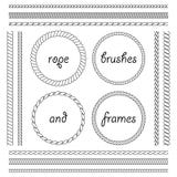 Collection Of Frames And Brushes Of The Braided Rope Stock Photography Collection Of Frames And Brushes Of The Braided Rope Stock Photography