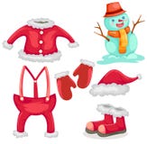 Collection Of Santa Clothes Stock Photos