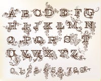 Collection Of Vector English ABC In Vintage Style With Swirls Royalty Free Stock Photo Collection Of Vector English ABC In Vintage Style With Swirls Royalty Free Stock Photo
