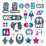 Collection Of Vector Labels Toilet Royalty Free Stock Images Collection Of Vector Labels Toilet Royalty Free Stock Images