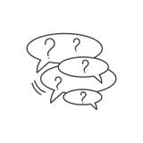 Collection of questions line icon concept. Collection of questions vector linear illustration, symbol, sign stock illustration Collection of questions line icon concept. Collection of questions vector linear illustration, symbol, sign stock illustration