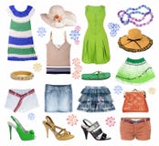 Collection Summer Clothes Stock Image