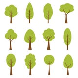 Collection of trees illustrations. Can be used to illustrate any nature or healthy lifestyle topic. royalty free illustration Collection of trees illustrations. Can be used to illustrate any nature or healthy lifestyle topic. royalty free illustration
