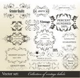 Collection of vintage calligraphic ornate labels stock illustration Collection of vintage calligraphic ornate labels stock illustration