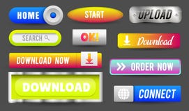 Collection of Web Buttons, Elements Set. Vector Templates, banners and labels, media, ribbons icons for website or app. Navigation menu bars stock illustration Collection of Web Buttons, Elements Set. Vector Templates, banners and labels, media, ribbons icons for website or app. Navigation menu bars stock illustration