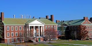 College campus building at Colby College