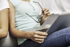 College student working on laptop Royalty Free Stock Photo College student working on laptop Royalty Free Stock Photo