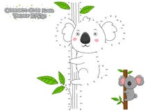 Colleghi i punti e disegni la koala sveglia del fumetto Gioco educativo f royalty illustrazione gratis Colleghi i punti e disegni la koala sveglia del fumetto Gioco educativo f royalty illustrazione gratis