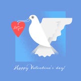 Colombe avec le coeur Carte d'invitation de mariage avec des colombes Carte heureuse de jour du `s de valentine illustration stock Colombe avec le coeur Carte d'invitation de mariage avec des colombes Carte heureuse de jour du `s de valentine illustration stock