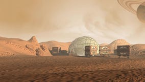 Colony on a Mars like red planet