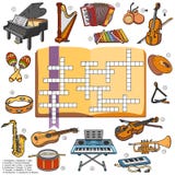 Color crossword, game for children about music instruments Royalty Free Stock Photo Color crossword, game for children about music instruments Royalty Free Stock Photo