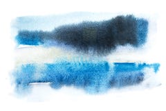 Color dibujado mano abstracta del azul de la mancha de la salpicadura de la pintura del arte de la acuarela de la acuarela stock de ilustración Color dibujado mano abstracta del azul de la mancha de la salpicadura de la pintura del arte de la acuarela de la acuarela stock de ilustración