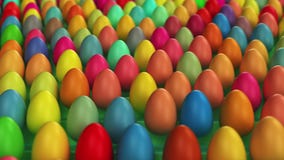 Color Happy easter eggs jumping. 3d rendering