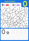 Color by letter alphabet worksheet - Color and Writing stock illustration Color by letter alphabet worksheet - Color and Writing stock illustration