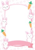 Color lindo de Bunny Frame Vector With Pink stock de ilustración Color lindo de Bunny Frame Vector With Pink stock de ilustración