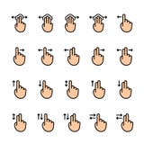Color line icon set of Touch Gestures stock illustration Color line icon set of Touch Gestures stock illustration