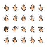 Color line icon set of Touch Gestures stock illustration Color line icon set of Touch Gestures stock illustration