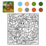 Color by number, game for children: monkey with a banana Stock Image Color by number, game for children: monkey with a banana Stock Image