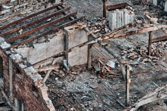 Color toned picture of a destroyed building. Royalty Free Stock Photos Color toned picture of a destroyed building. Royalty Free Stock Photos