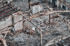 Color toned picture of a destroyed building. Stock Image Color toned picture of a destroyed building. Stock Image