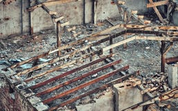 Color toned picture of a destroyed building. Royalty Free Stock Image Color toned picture of a destroyed building. Royalty Free Stock Image