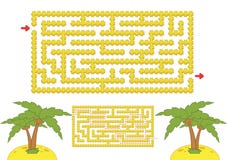 Colora o labirinto retangular Praia amarela com as palmeiras no estilo dos desenhos animados Jogo para miúdos Enigma para criança ilustração do vetor Colora o labirinto retangular Praia amarela com as palmeiras no estilo dos desenhos animados Jogo para miúdos Enigma para criança ilustração do vetor