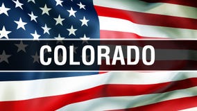 Colorado-Staat auf einem USA-Flaggenhintergrund, Wiedergabe 3D Staaten von Amerika fahnenschwenkend im Wind Stolze amerikanische stock abbildung Colorado-Staat auf einem USA-Flaggenhintergrund, Wiedergabe 3D Staaten von Amerika fahnenschwenkend im Wind Stolze amerikanische stock abbildung