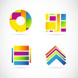 Colore o elemento do símbolo ajustado do logotipo do ícone ilustração stock Colore o elemento do símbolo ajustado do logotipo do ícone ilustração stock