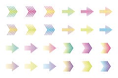 Colored arrow elements. Halftone effect/ vector illustration Colored arrow elements. Halftone effect/ vector illustration