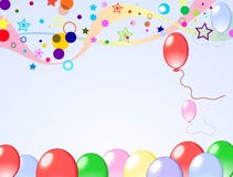 Colored Background With Balloons Stock Photos