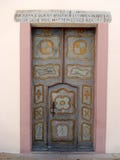 Colored door of a Corsican house stock photos Colored door of a Corsican house stock photos