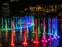Colored fountains by night Royalty Free Stock Photos Colored fountains by night Royalty Free Stock Photos