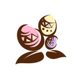Colored graphic easter eggs on white background. royalty free illustration Colored graphic easter eggs on white background. royalty free illustration