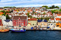 The colored houses, street and boats on water royalty free stock photography The colored houses, street and boats on water royalty free stock photography
