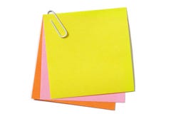 Colored Notes With Paper Clip Royalty Free Stock Photo