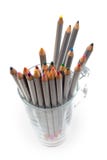 Colored Pencils In A Glass Cup Royalty Free Stock Images Colored Pencils In A Glass Cup Royalty Free Stock Images