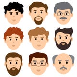 Colored set of avatars, faces of men. Vector illustration vector illustration Colored set of avatars, faces of men. Vector illustration vector illustration