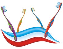 Colored Toothbrushes Royalty Free Stock Image Colored Toothbrushes Royalty Free Stock Image