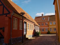 Colored Traditional Danish Houses Stock Photo