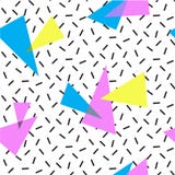 COLORED TRIANGLE MEMPHIS STYLE SEAMLESS PATTERN. GEOMETRIC ELEMENTS TEXTURE. 80S-90S DESIGN ON WHITE BACKGROUND. royalty free illustration COLORED TRIANGLE MEMPHIS STYLE SEAMLESS PATTERN. GEOMETRIC ELEMENTS TEXTURE. 80S-90S DESIGN ON WHITE BACKGROUND. royalty free illustration