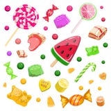 Colorful background with candies, caramel, marmalade, ice cream vector illustration Colorful background with candies, caramel, marmalade, ice cream vector illustration